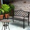 Costway 50'' Patio Garden Bench Loveseats Park Yard Furniture Decor Cast Iron Frame Black